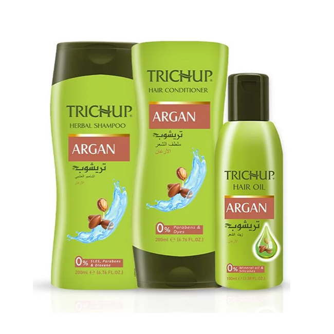 Trichup Argan Oil, Shampoo & Conditioner - Enriched with Moroccan Argan Oil - Reduce Frizziness of Your Hair - Soften Rough & Dry Hair and Gets Shiney Hair