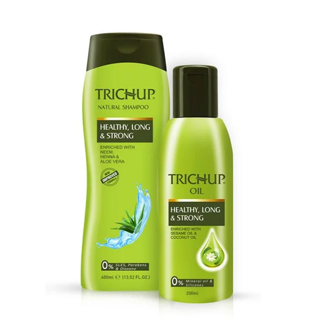 Trichup Healthy Long & Strong Oil & Shampoo - Enriched with Natural Herbs - Provides Essential Nutrients to Hair Follicles & Keeps Your Hair healthy & Shiny