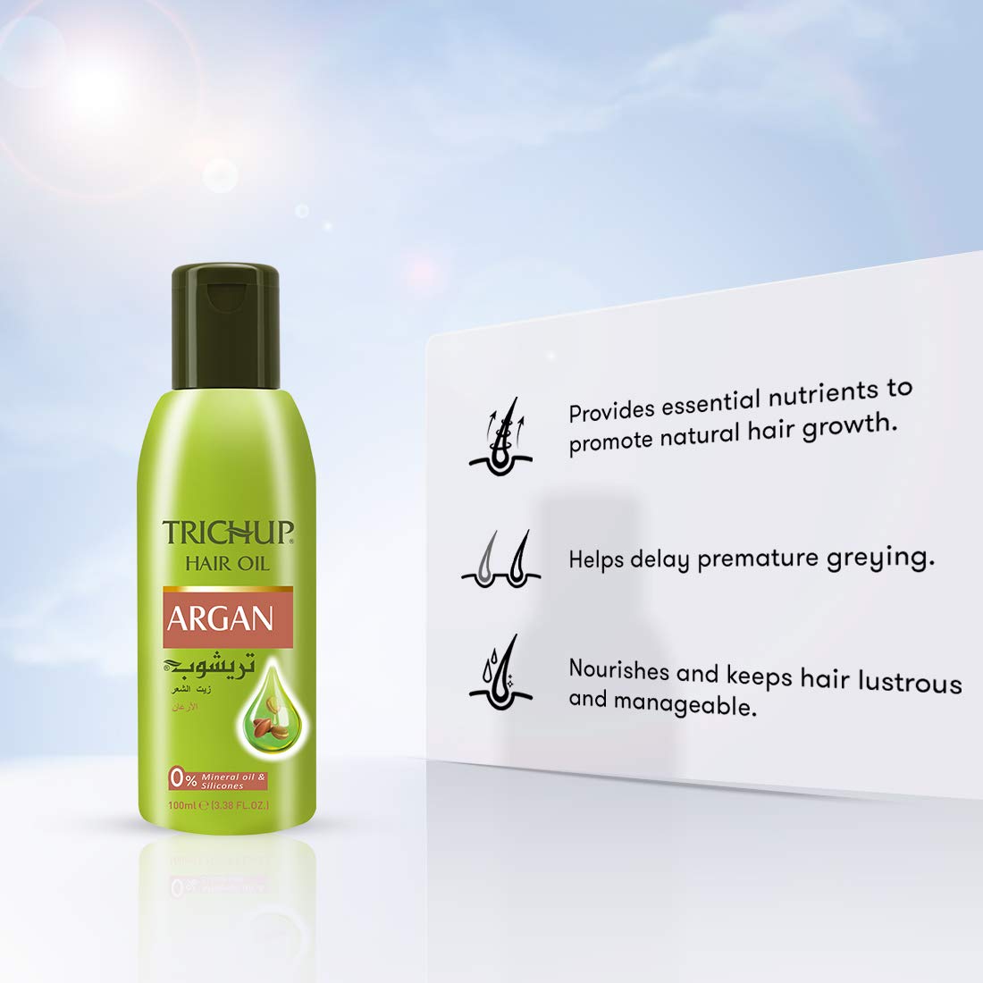 Trichup Argan Oil & Shampoo Kit - Blends with Moroccan Argan Oil - Helps Reduce Frizz From Your Hair & Boosts Shine - Image 2