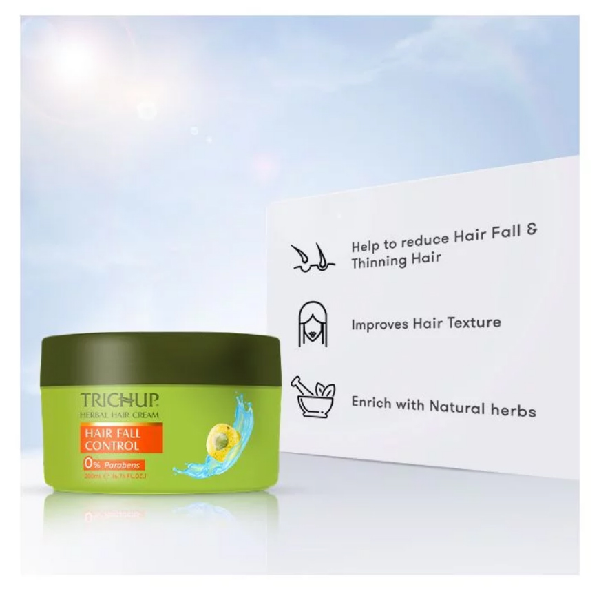 Trichup Hair Fall Control Oil, Shampoo & Cream - Enriched with Amla & Bhringraj - Helps to Prevent Premature Falling of Hair & Strengthens Your Hair Follicles - Image 3