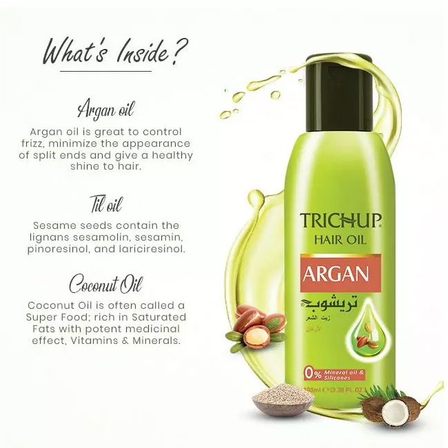 Trichup Argan Hair Oil For Frizziness Enriched with Moroccan Argan Coconut and Til Oil Provides Vital Nutrients - Image 4