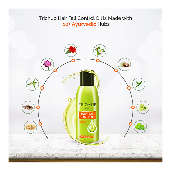 Trichup Hair Fall Control Oil, Shampoo & Cream - Enriched with Amla & Bhringraj - Helps to Prevent Premature Falling of Hair & Strengthens Your Hair Follicles - Image 5