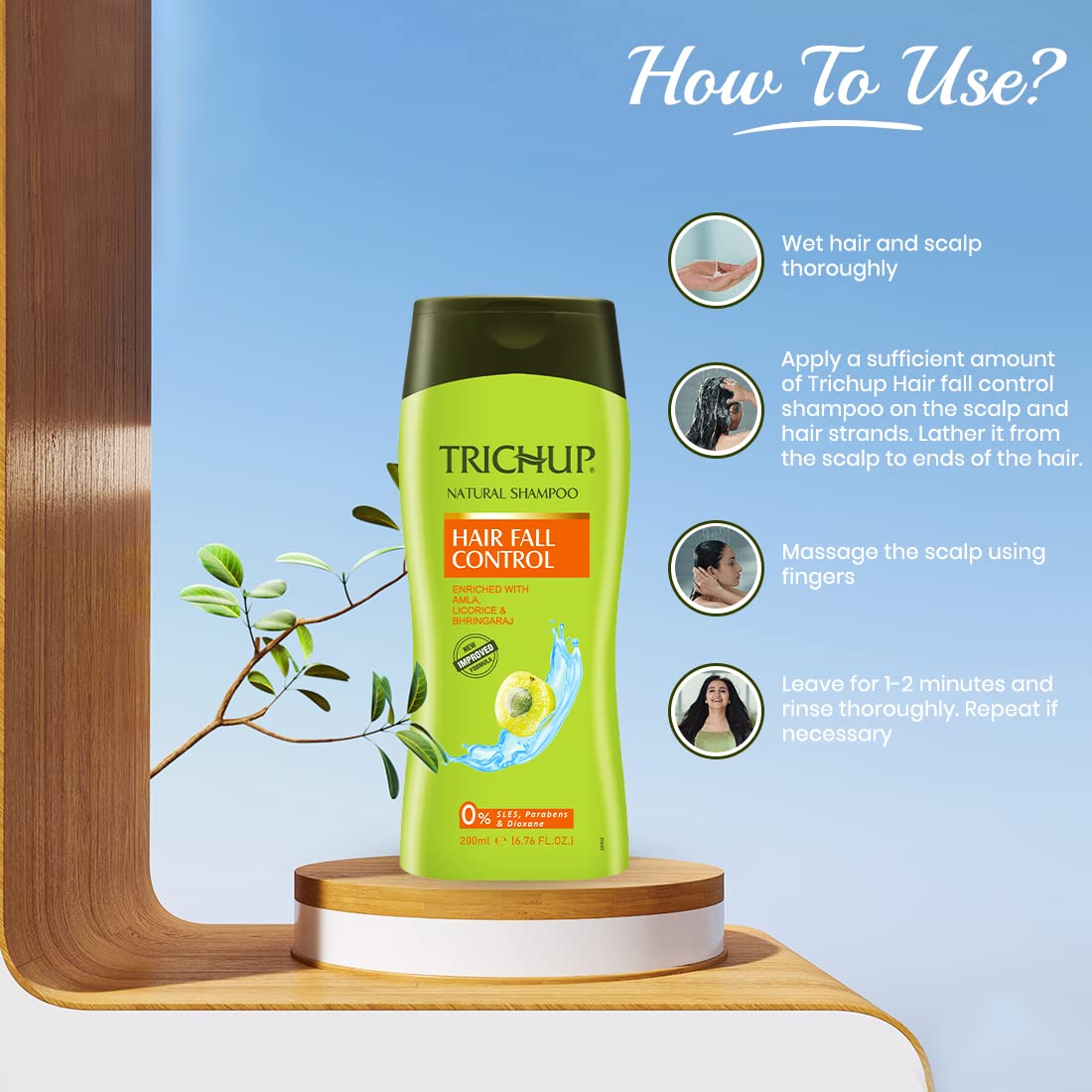 Trichup Hair Fall Control Oil, Shampoo & Cream - Enriched with Amla & Bhringraj - Helps to Prevent Premature Falling of Hair & Strengthens Your Hair Follicles - Image 4